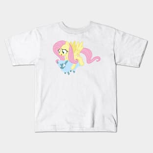 Fluttershy saving a tiny ewe 1 Kids T-Shirt